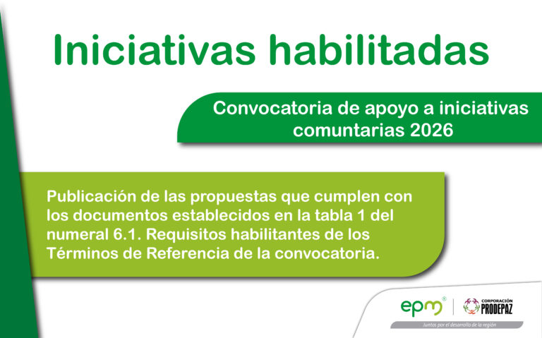 Iniciativas Habilitadas de la Convocatoria para el apoyo a iniciativas comunitarias 2026