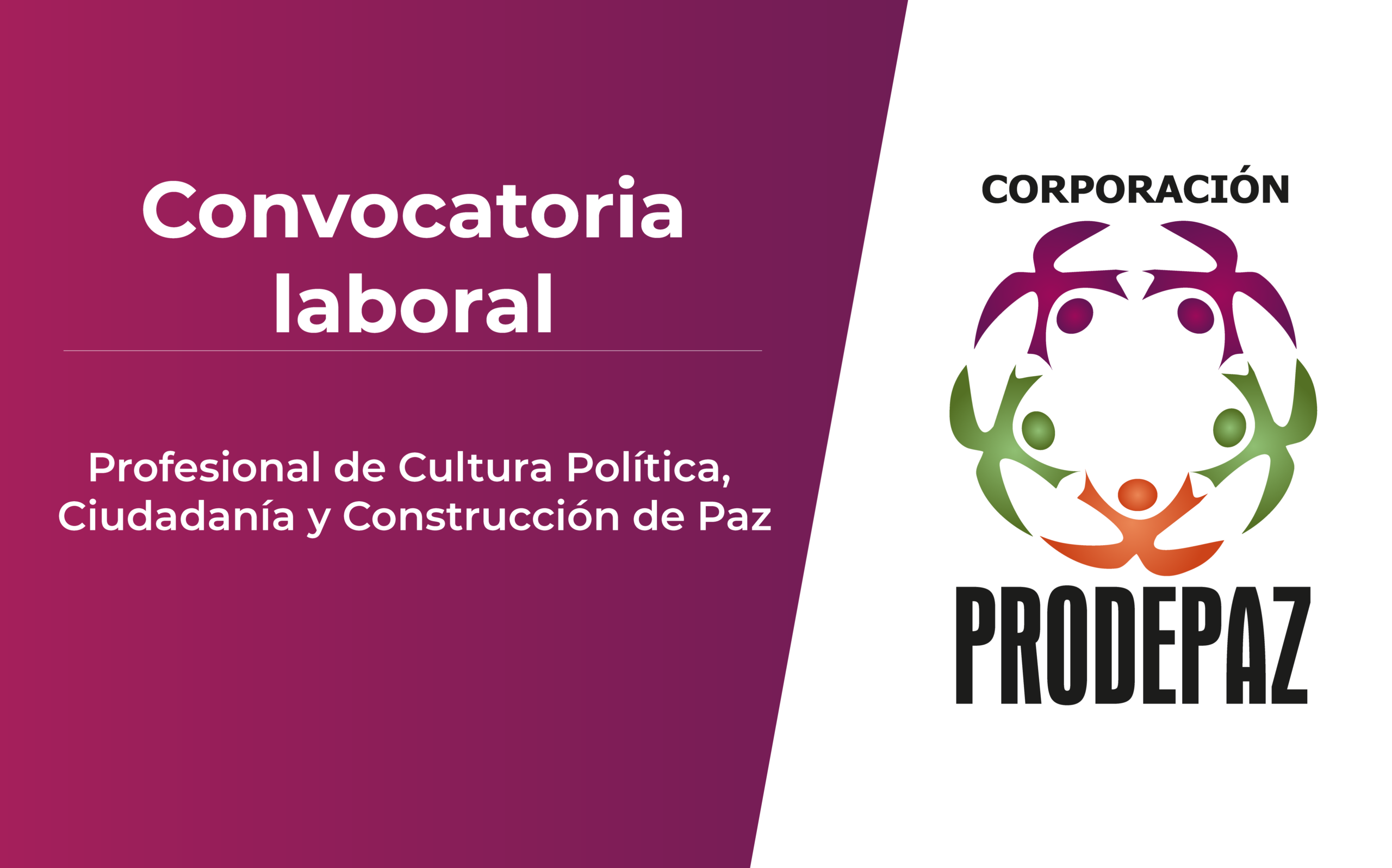 Convocatoria Laboral: Profesional de Cultura Política, Ciudadanía y Construcción de Paz