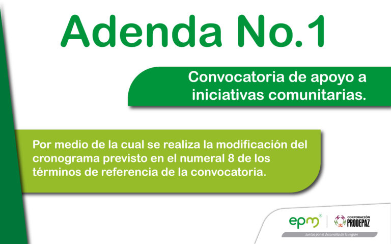 Adenda 1. Modificación de los términos de referencia de la Convocatoria de Iniciativas Comunitarias 2026
