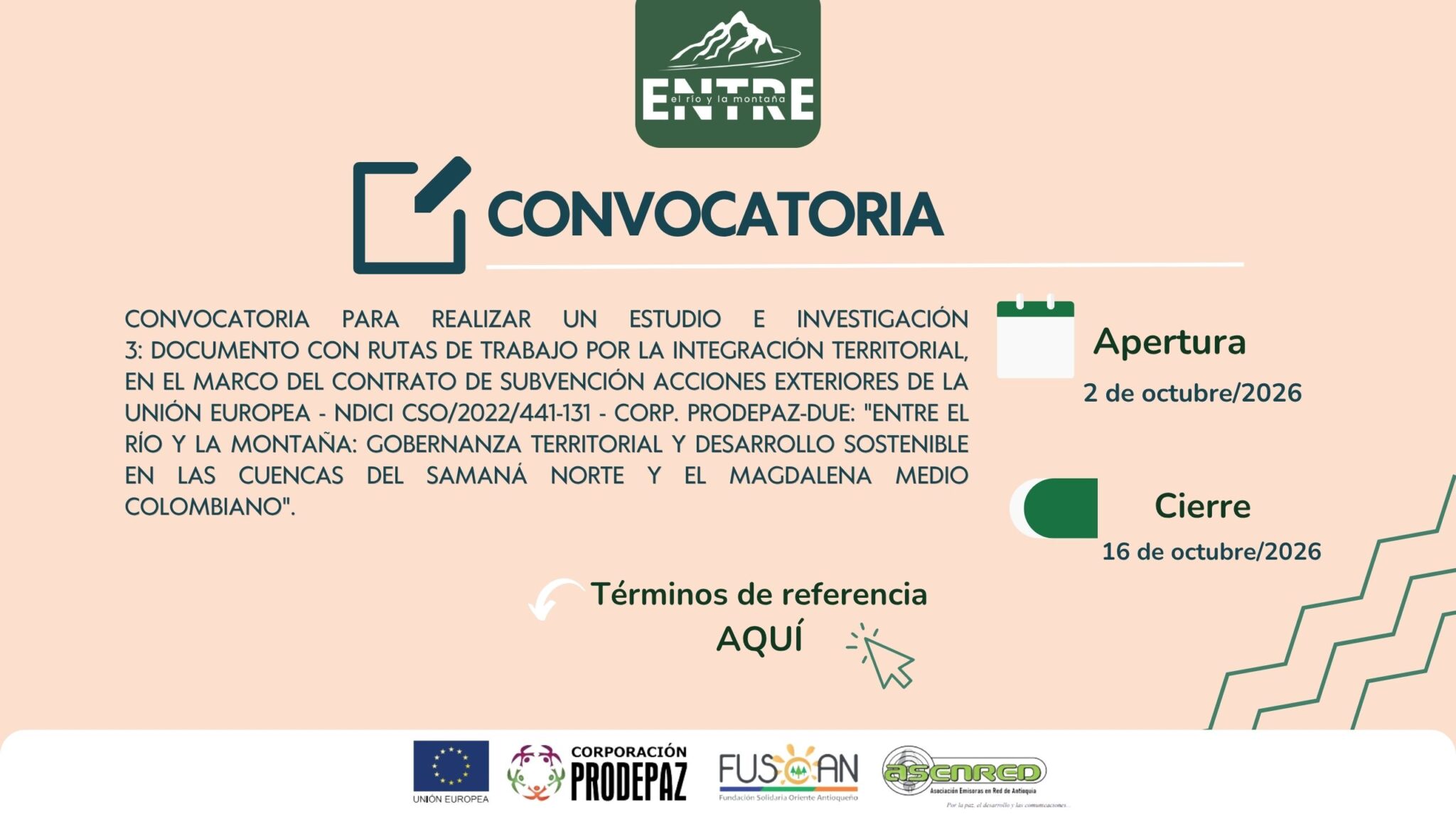 Convocatoria para realizar un estudio e investigación 3